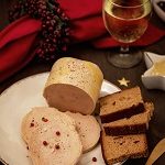 Foie gras, goose liver  traditional french starter for winter holidays celebration. Cristmas appetizer for buffet, festive dinner concept